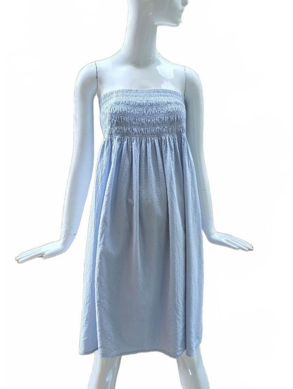 A New Day Light and Airy Pastel Blue Cotton Smocked Summer Dress/ Skirt  MED